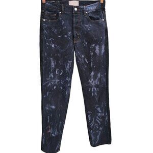 Revice Womens 29 Black‎ Tie Dye Buttonfly High Rise Jeans